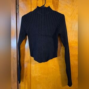 NWT ALTAR'D STATE Black Ribbed Long Sleeve Sweater, XL